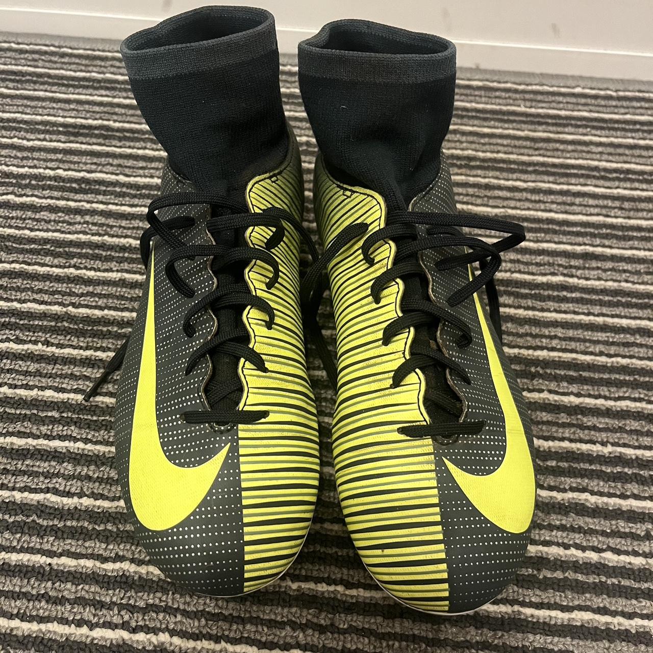 Grey and cheap yellow nike boots