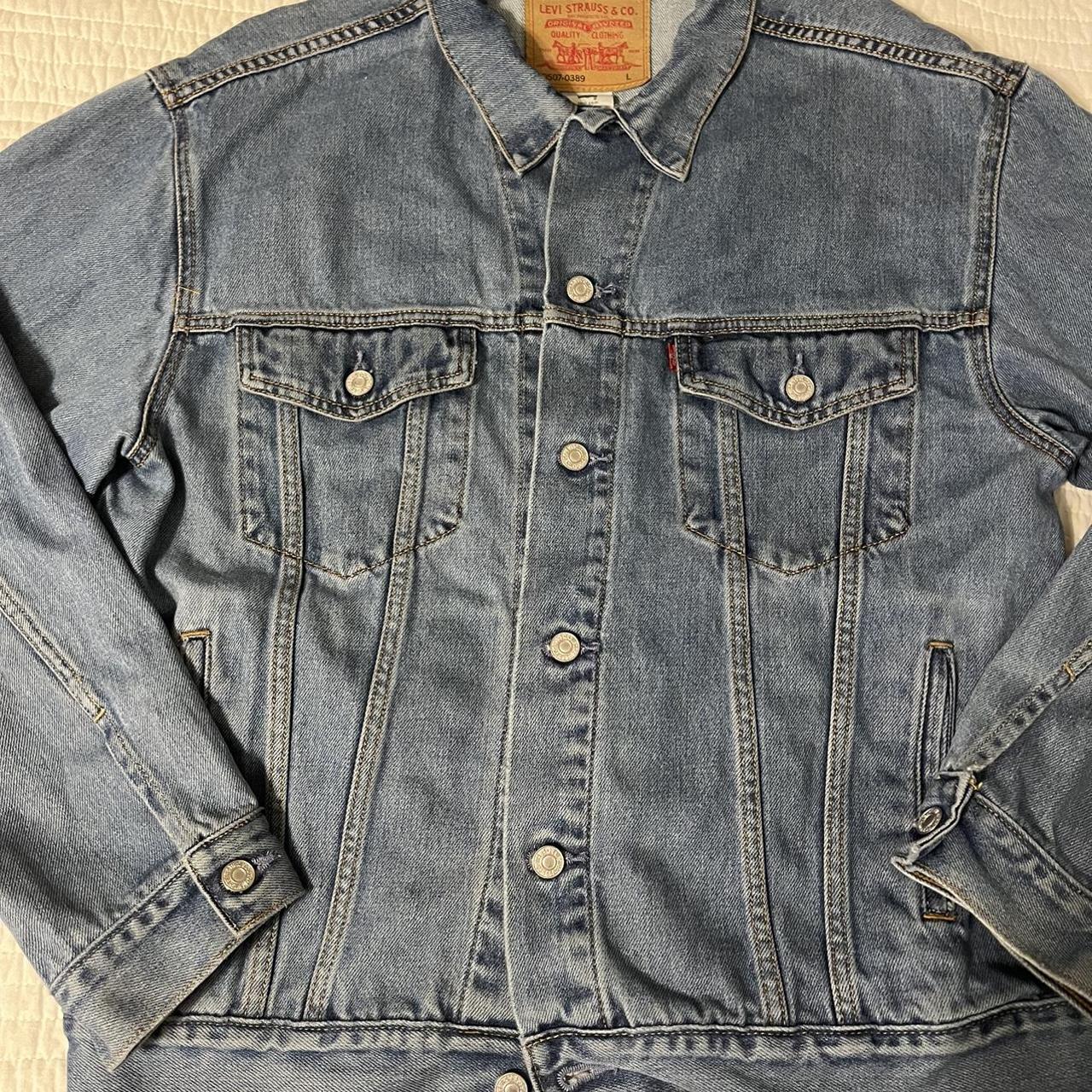 Levi’s jean jacket Cool stitching on front coming... - Depop