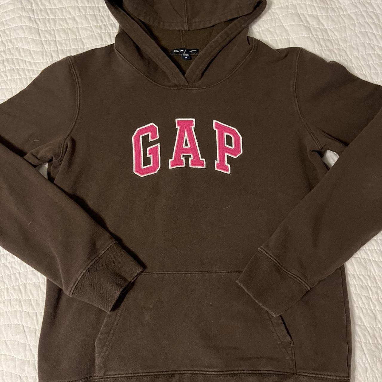 Gap Women's Brown and Pink Hoodie | Depop