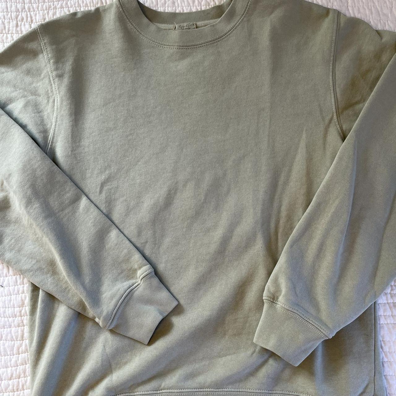 Brandy Melville Women's Green Sweatshirt Depop