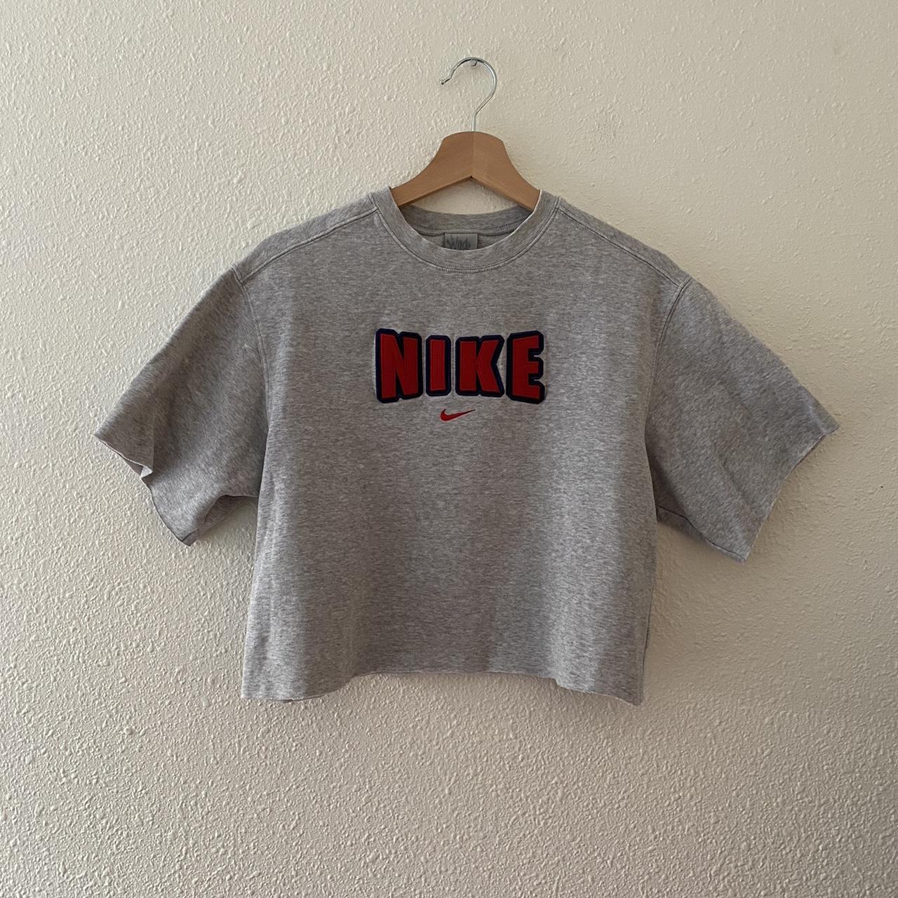 Vintage Nike cutoff cropped sweater top. Super cute... - Depop