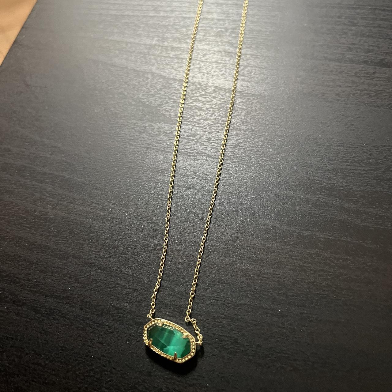 Kendra Scott Grayson Crystal Pendant Necklace - Gold Emerald Crystal –  Calligraphy Creations In KY