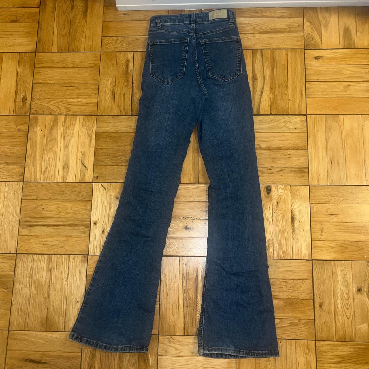 Dark Blue High Rise Flare Jeans! The most flattering... Depop