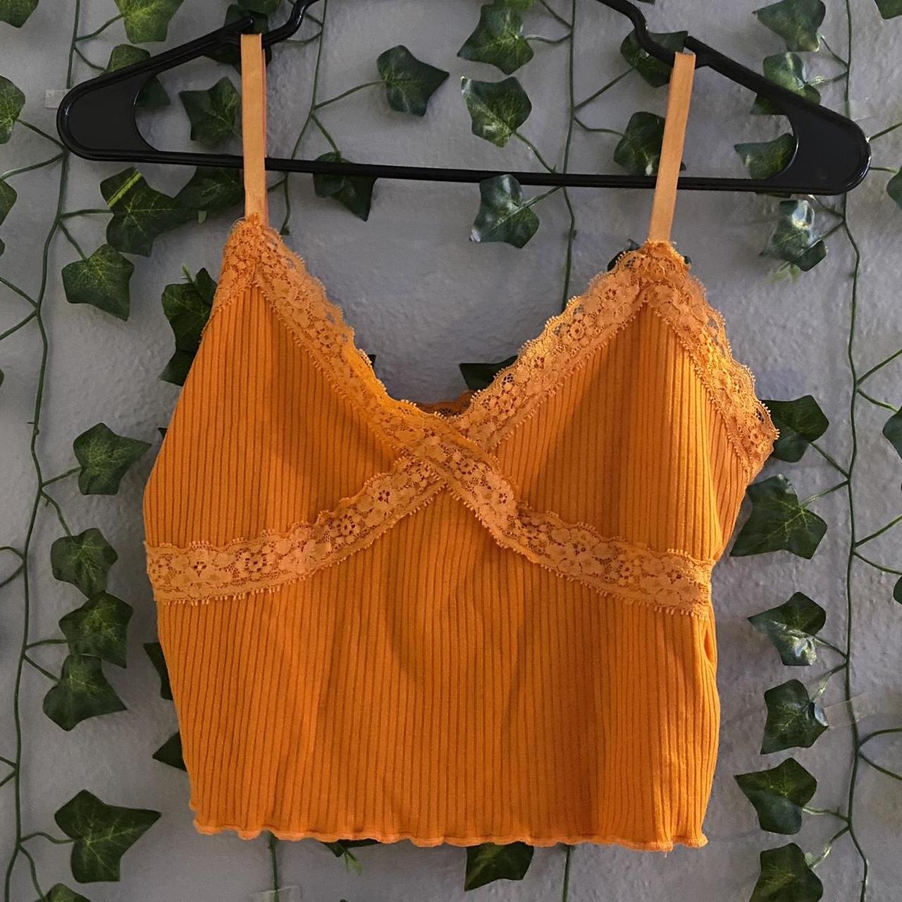 Women's Orange Crop-top | Depop