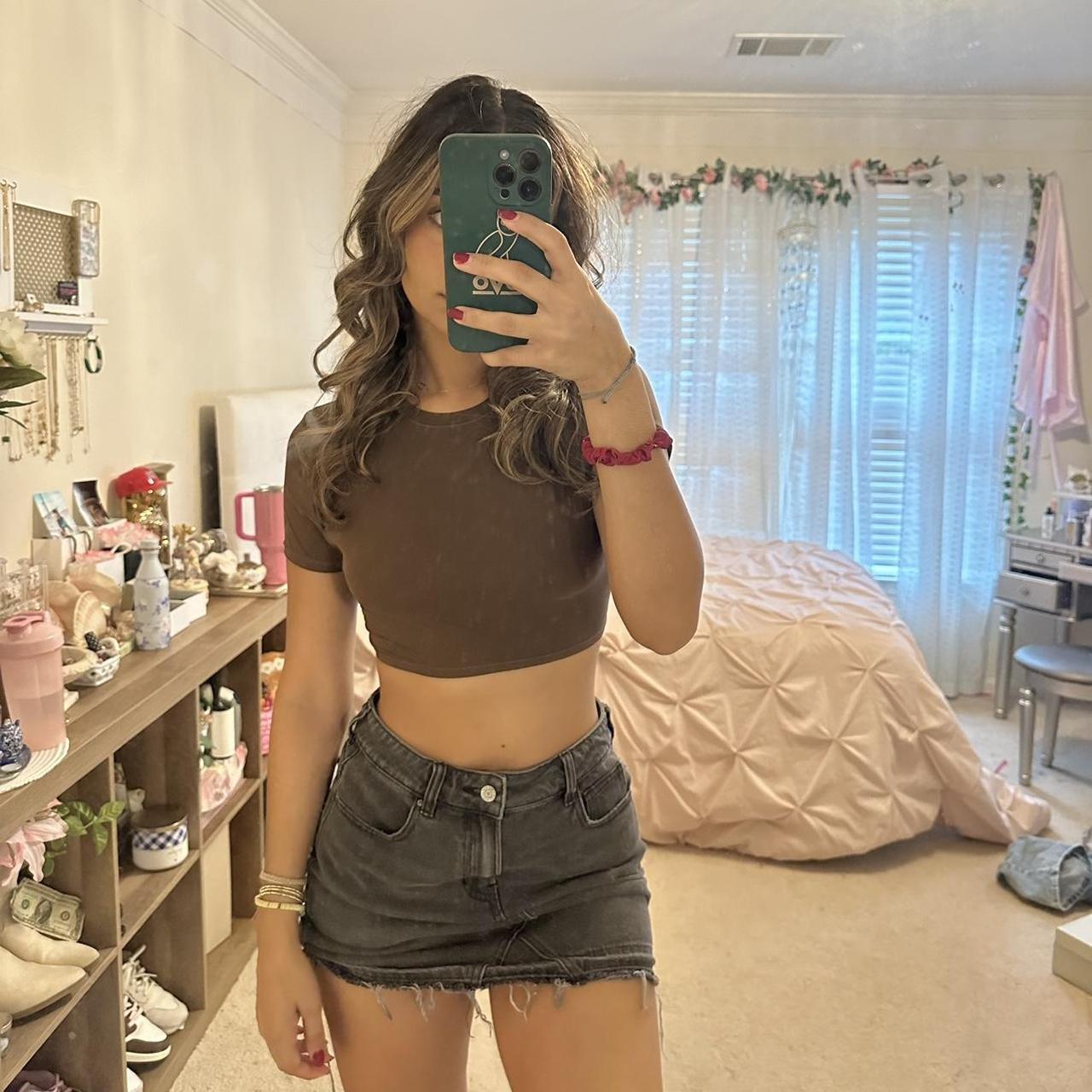 Cute black jean skirt best sale