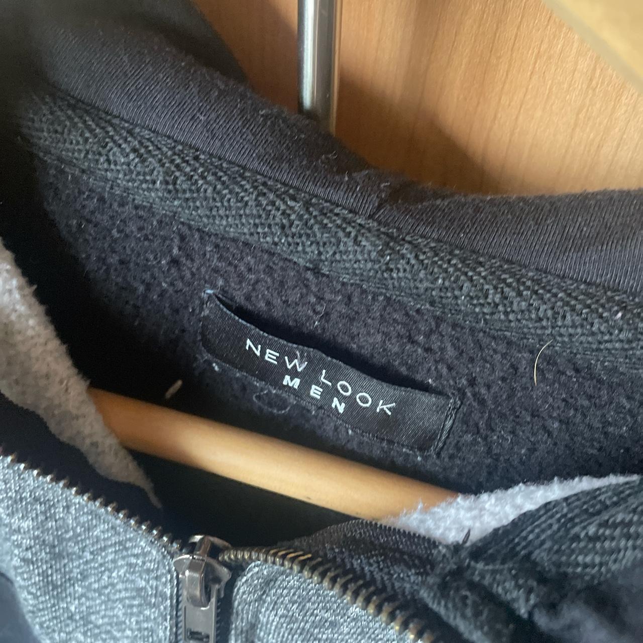 Black and grey zip up hoodie New look men’s size... Depop