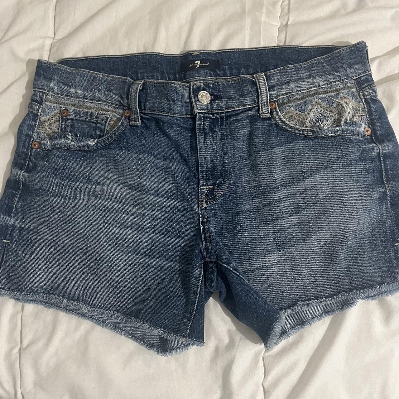 7 for all man kind shorts🧸 ~thrifted ~size 28 I... - Depop