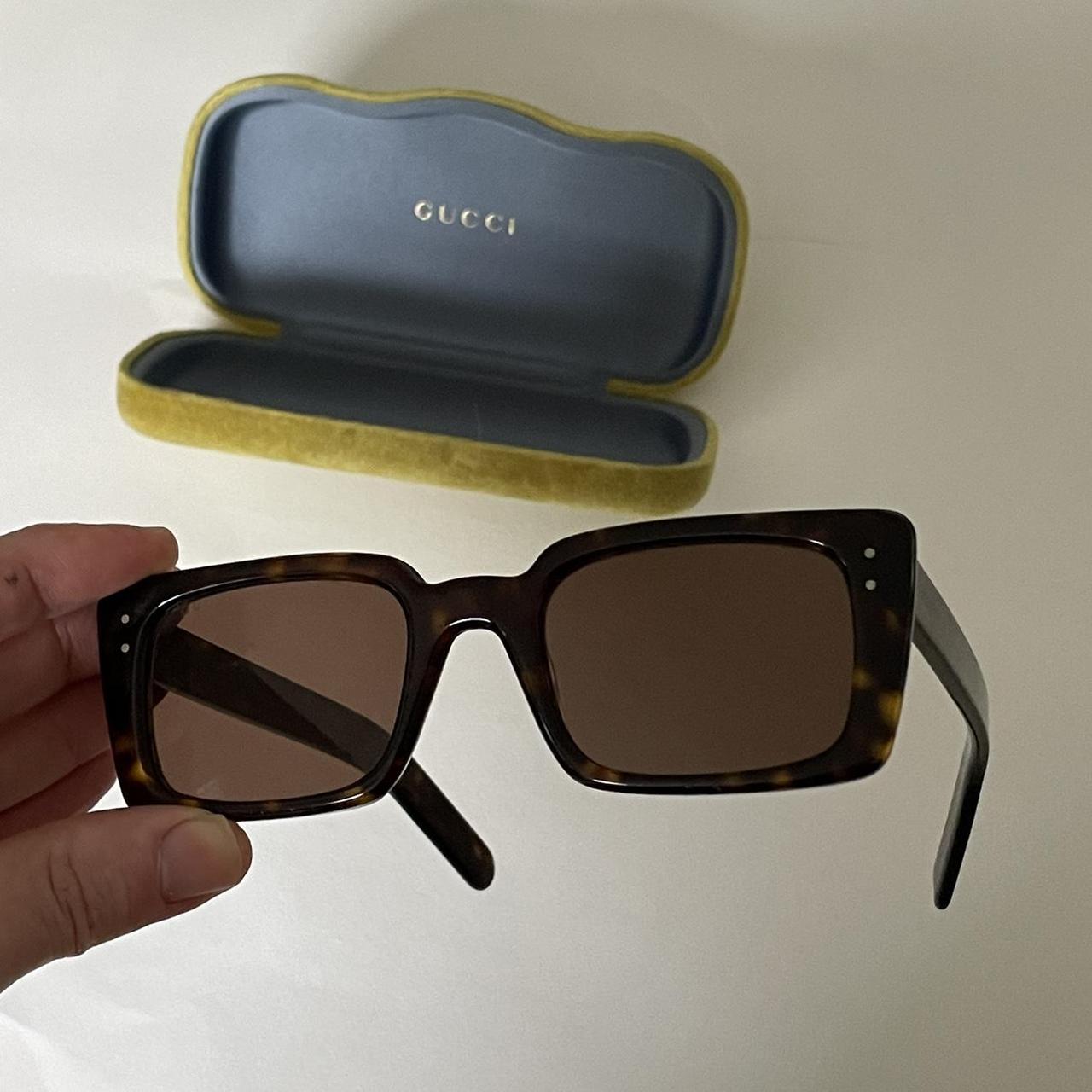 Gucci Men's Brown Sunglasses Depop