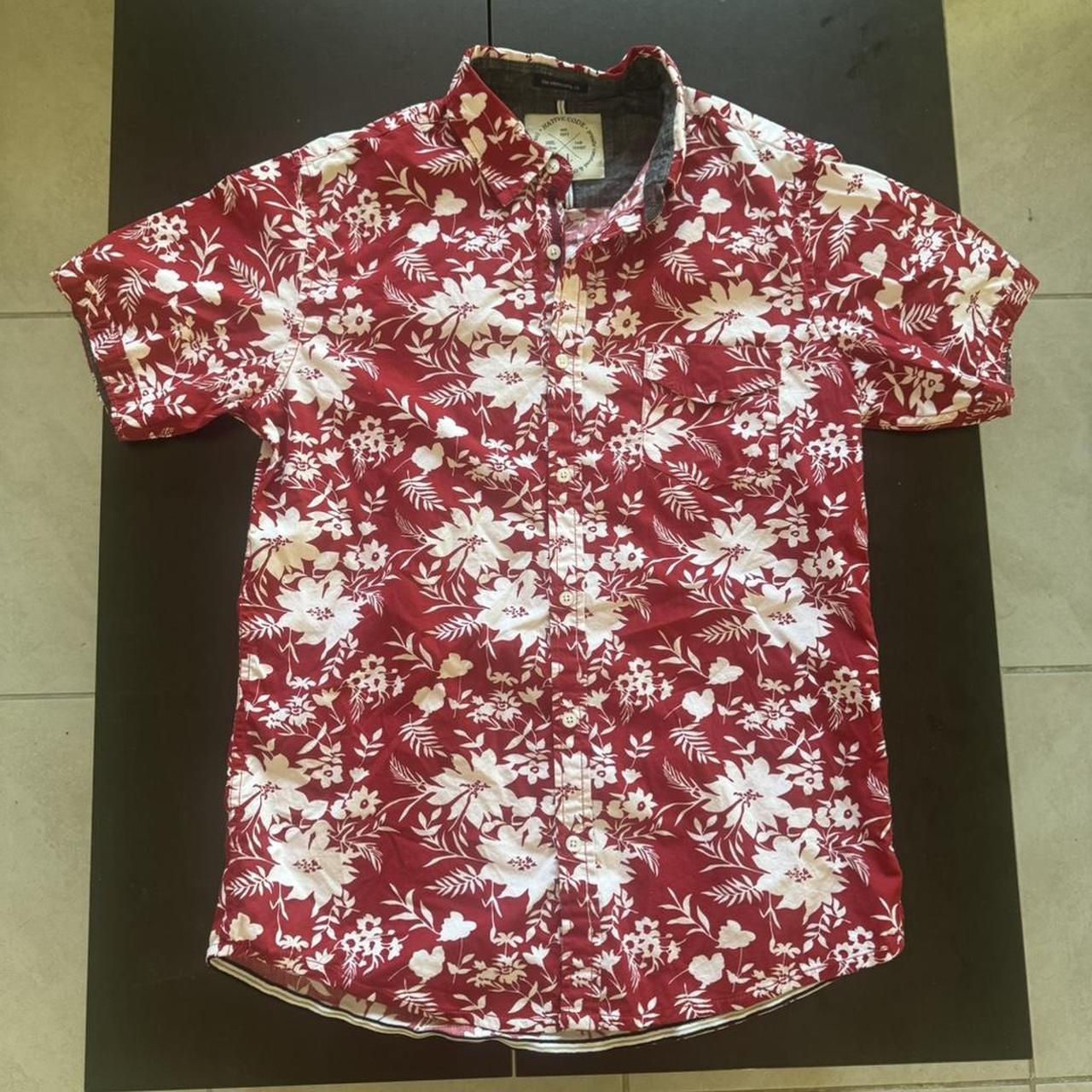 Native Men's Shirt - Red/Multi - L – Native Code … - image 1