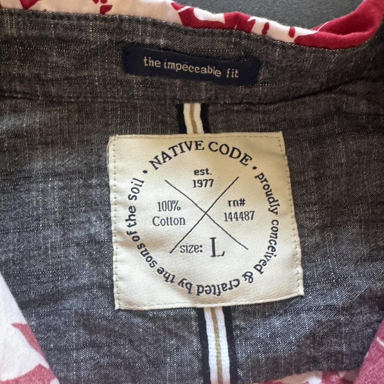 Native Men's Shirt - Red/Multi - L – Native Code … - image 2