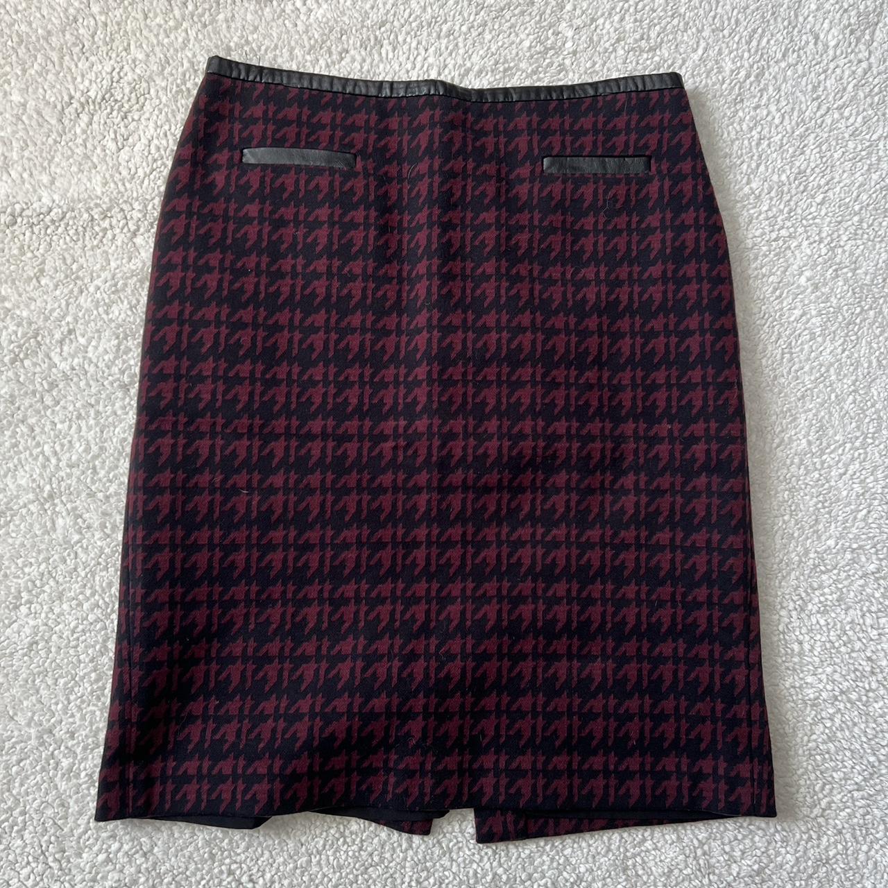 Burgundy houndstooth skirt best sale