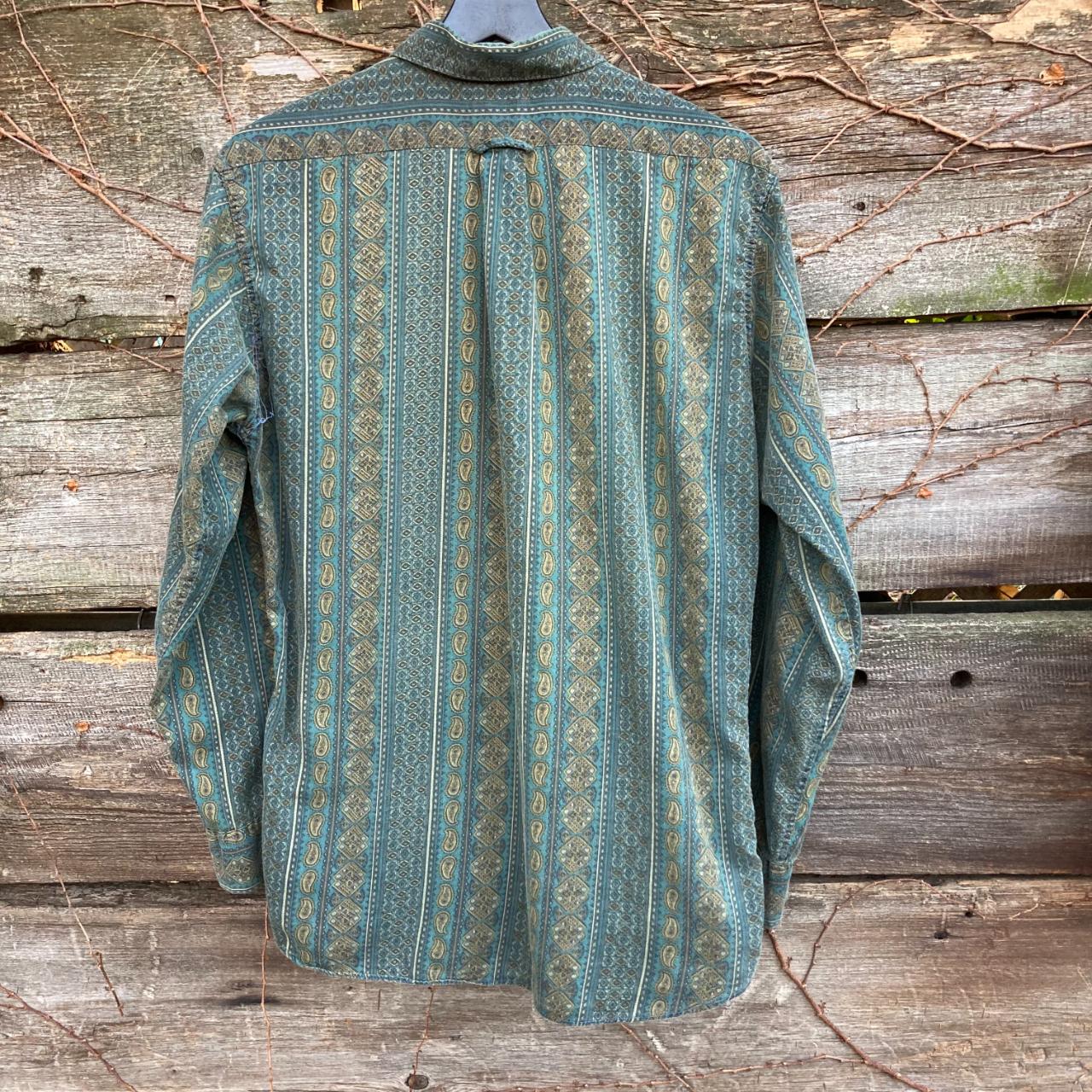 Vintage Paisley button up shirt | Deep greens and... - Depop