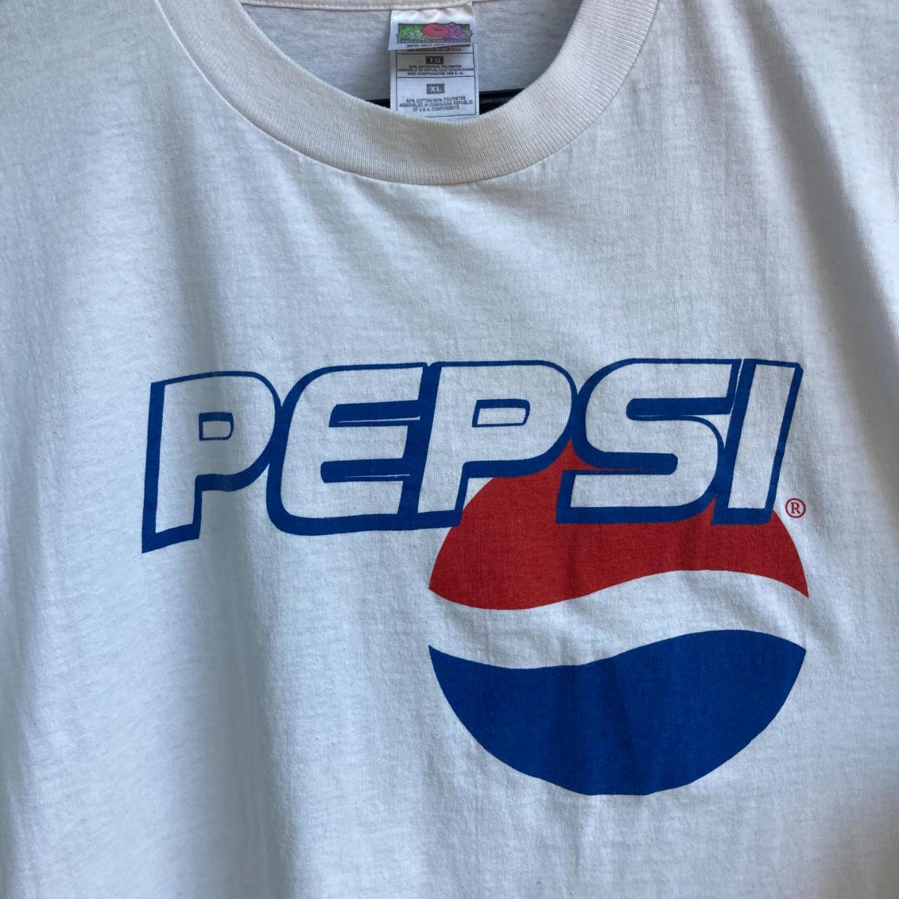 Vintage Pepsi T-shirt Description: White double | Depop