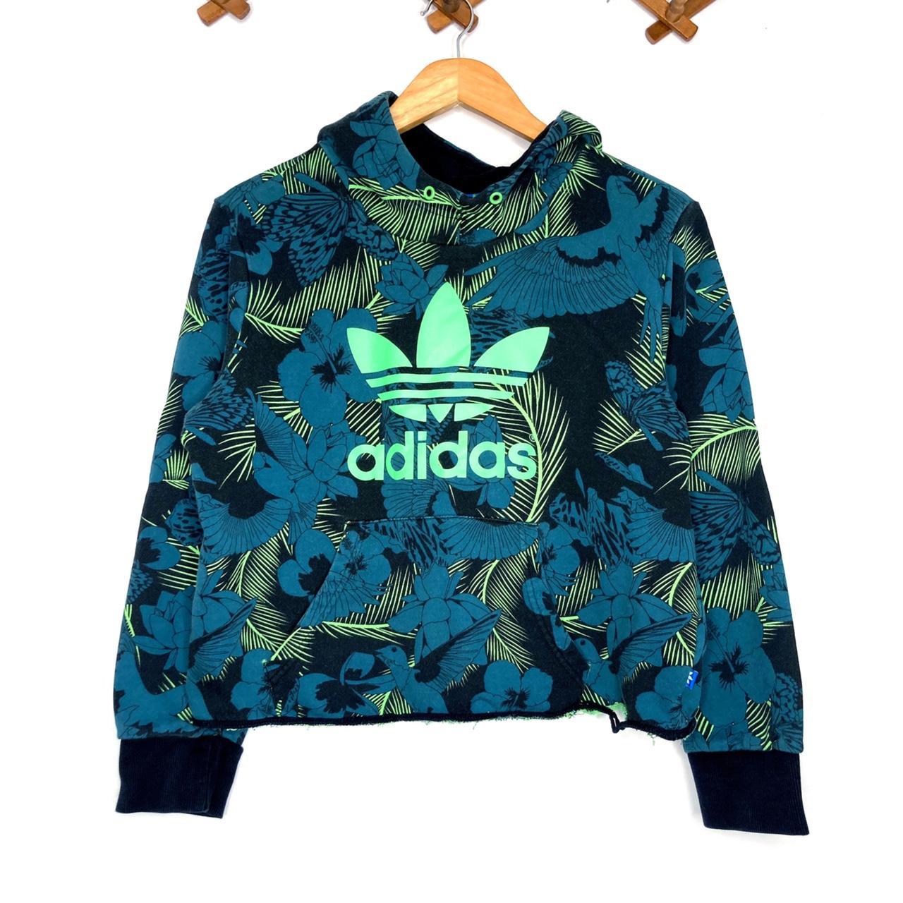 Adidas x FARM RIO Tropical Bird Jungle Print Cropped... - Depop