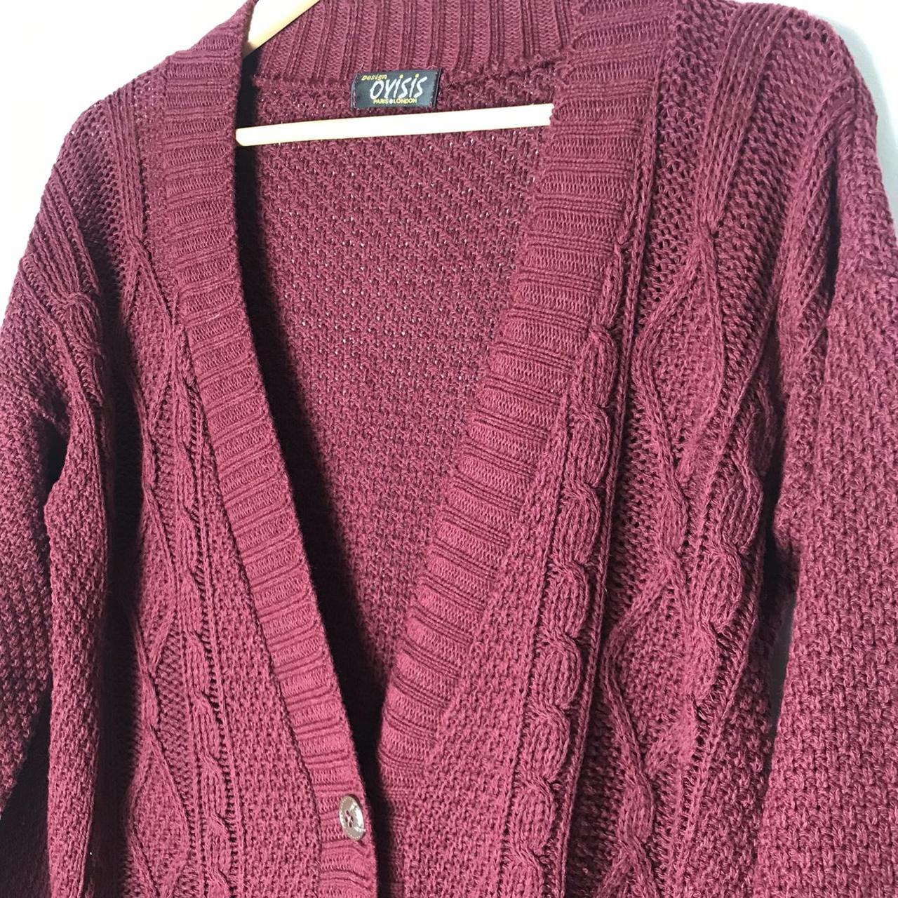 Men's Burgundy Cardigan Depop