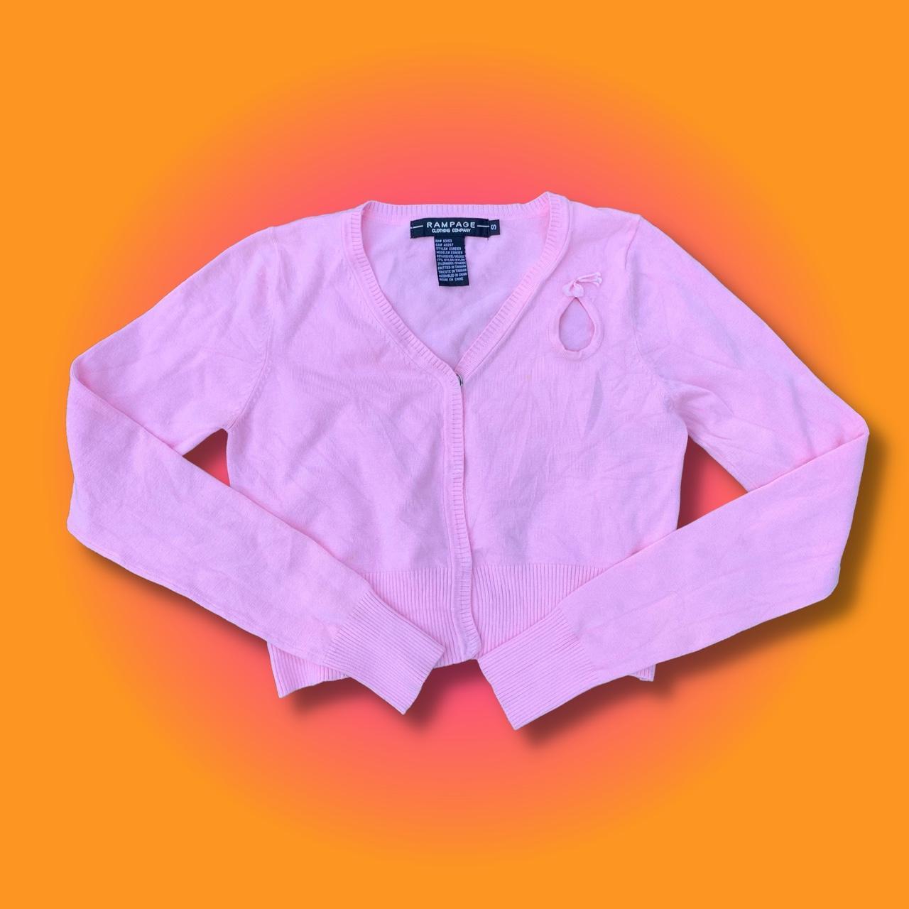 Y2K pink cardigan! Cutest vintage 2000s cropped... - Depop