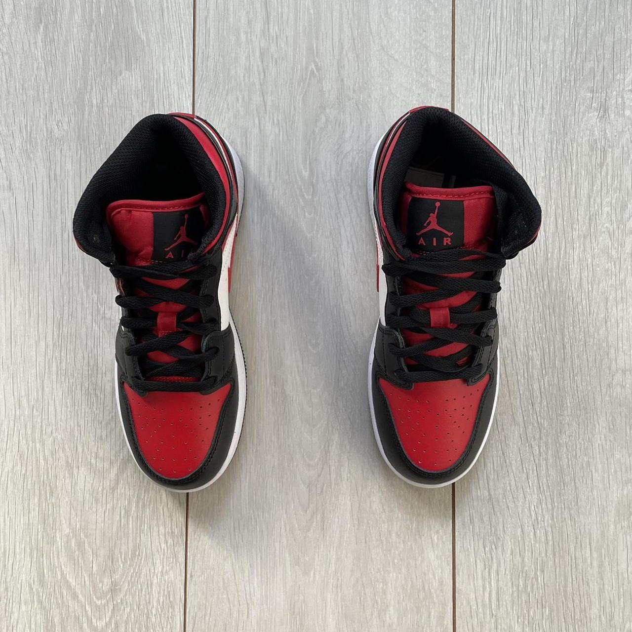 Jordan 1 Mid GS Fire Red - In Hand Size: UK... - Depop