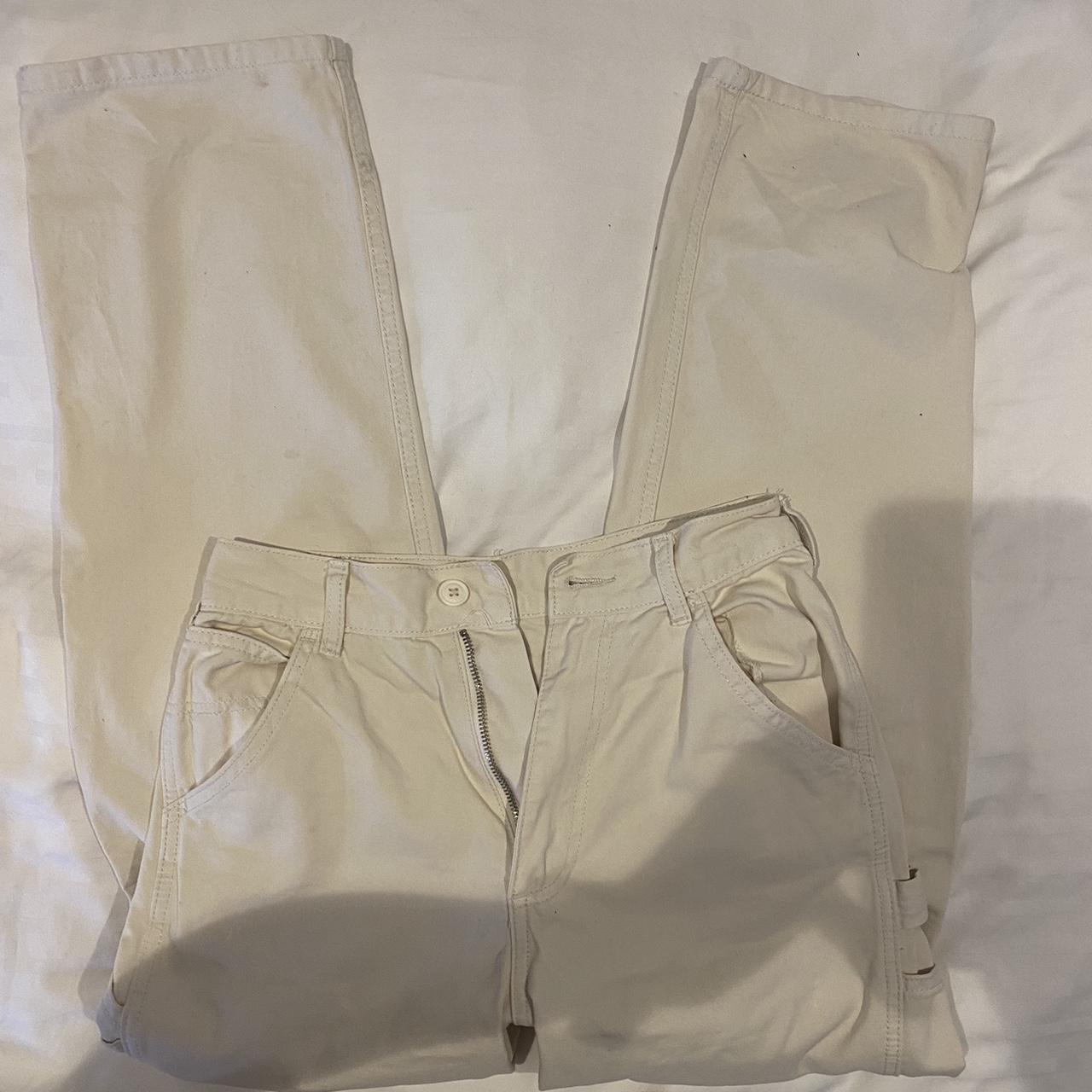 Brandy Melville size S cargo Tatum jeans Ivory colour - Depop