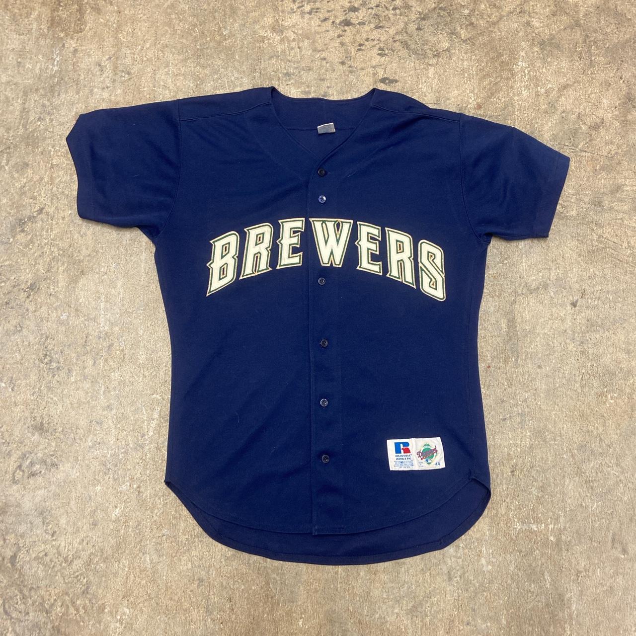 Milwaukee Brewers vintage jersey, Russell Athletic, sz 44, SEE PHOTOS