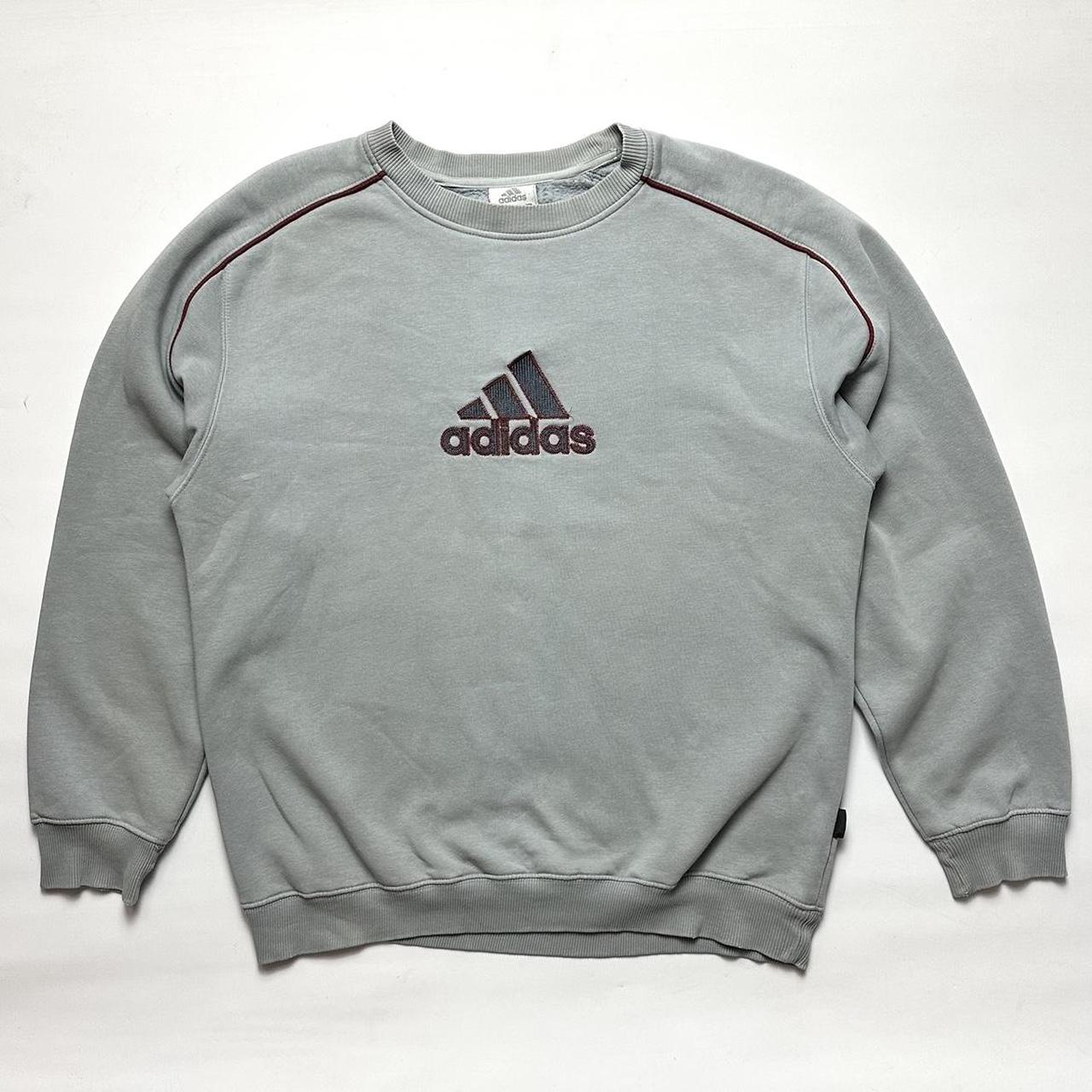 VINTAGE GREY ADIDAS SWEATSHIRT Size Large Pit to... Depop