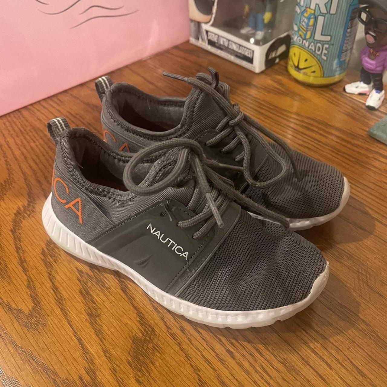 Nautica Orange and Grey Trainers | Depop