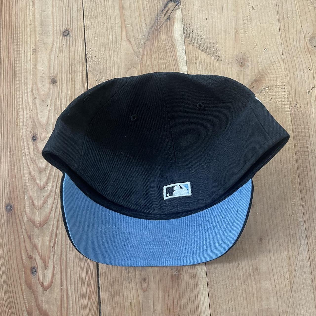 New Era Men's Black and Blue Hat Depop