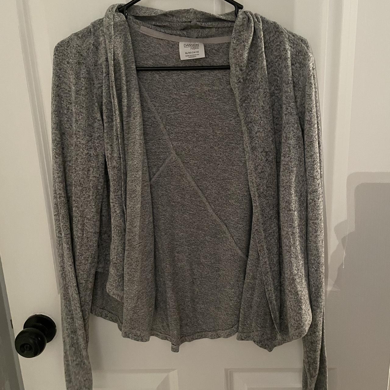 Danskin gray open front cardigan Says size XL but