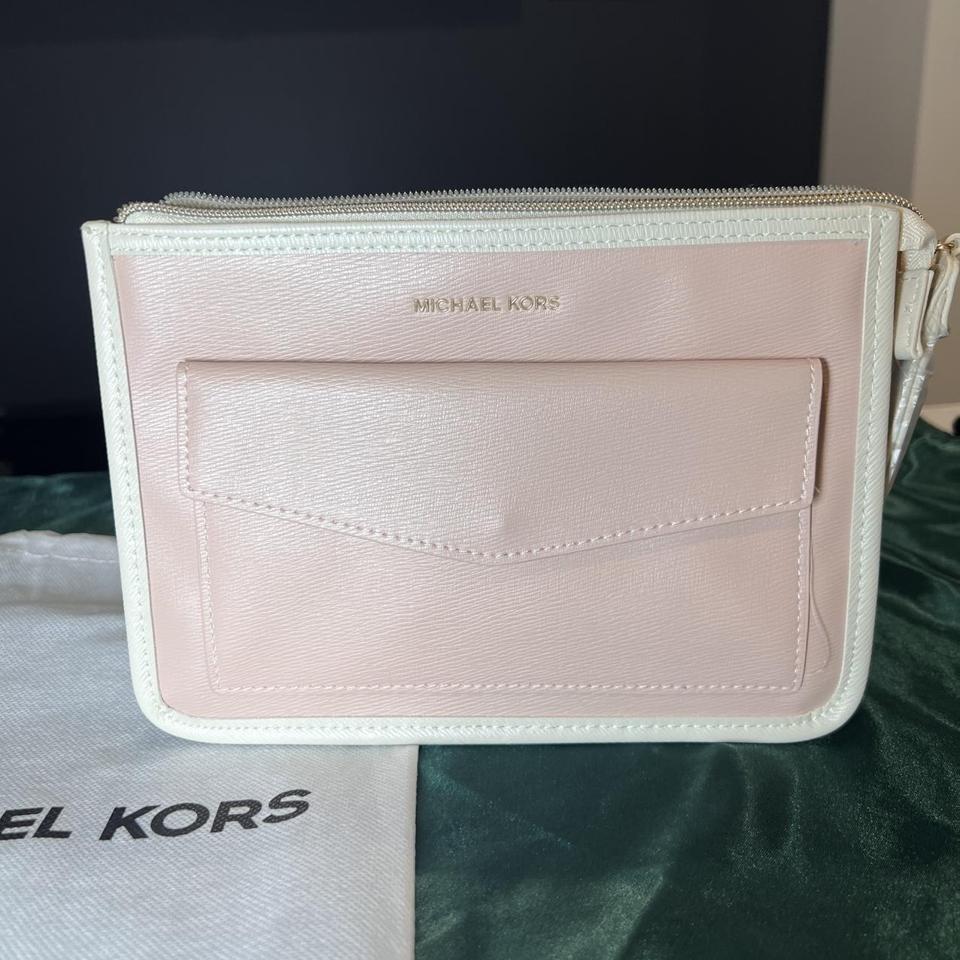 Michael Kors Trousse Pouch Clutch Bag with Wrist Strap Blush Pink