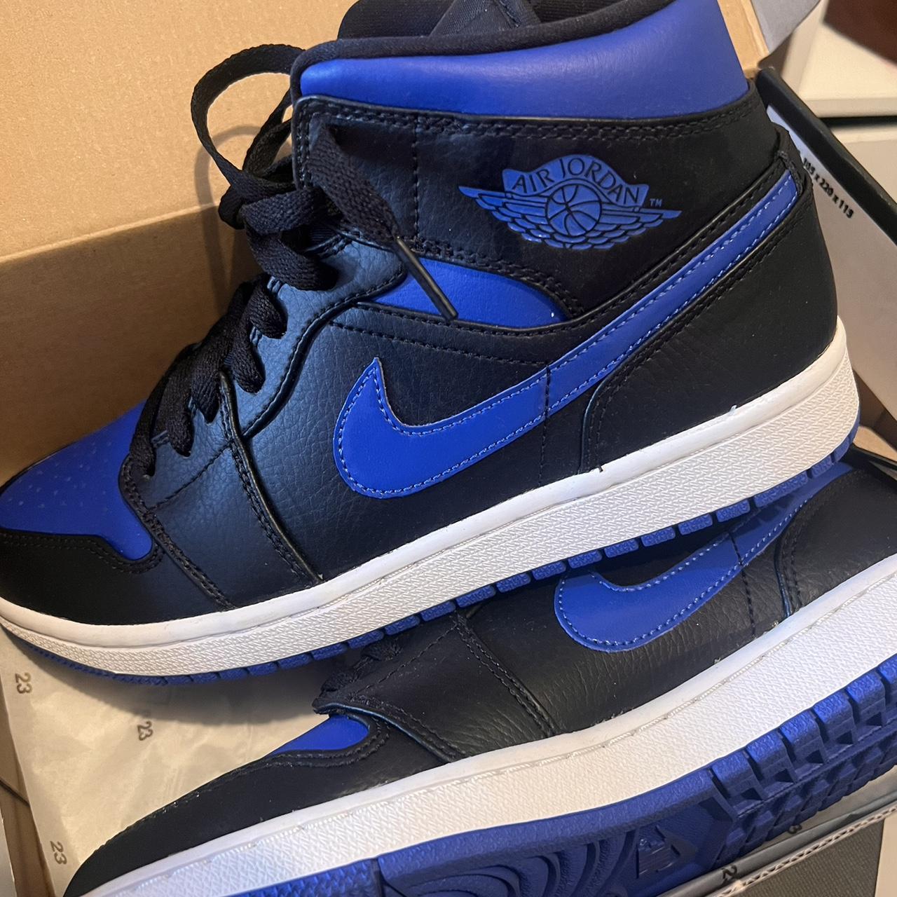 Blue and black Jordans only worn twice Depop