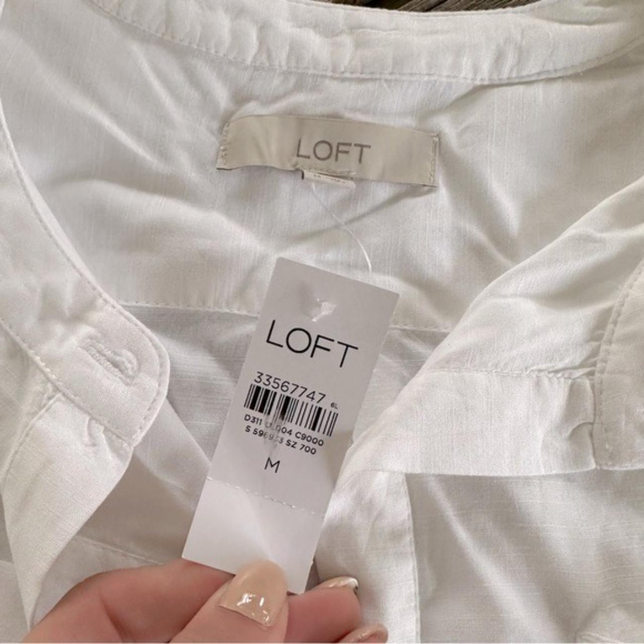 Loft New With Tags Pocket Henley Short Sleeve Blouse Depop