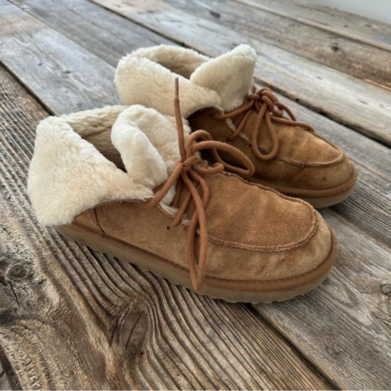 UGG Diara Foldover Suede Lace Up Booties Has some... - Depop