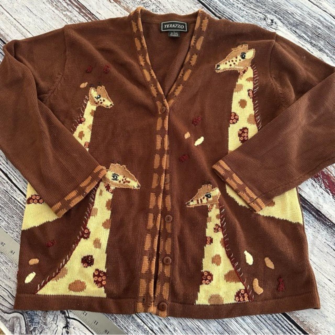 Vintage Terazzo Giraffe Cardigan Fun and quirky... Depop