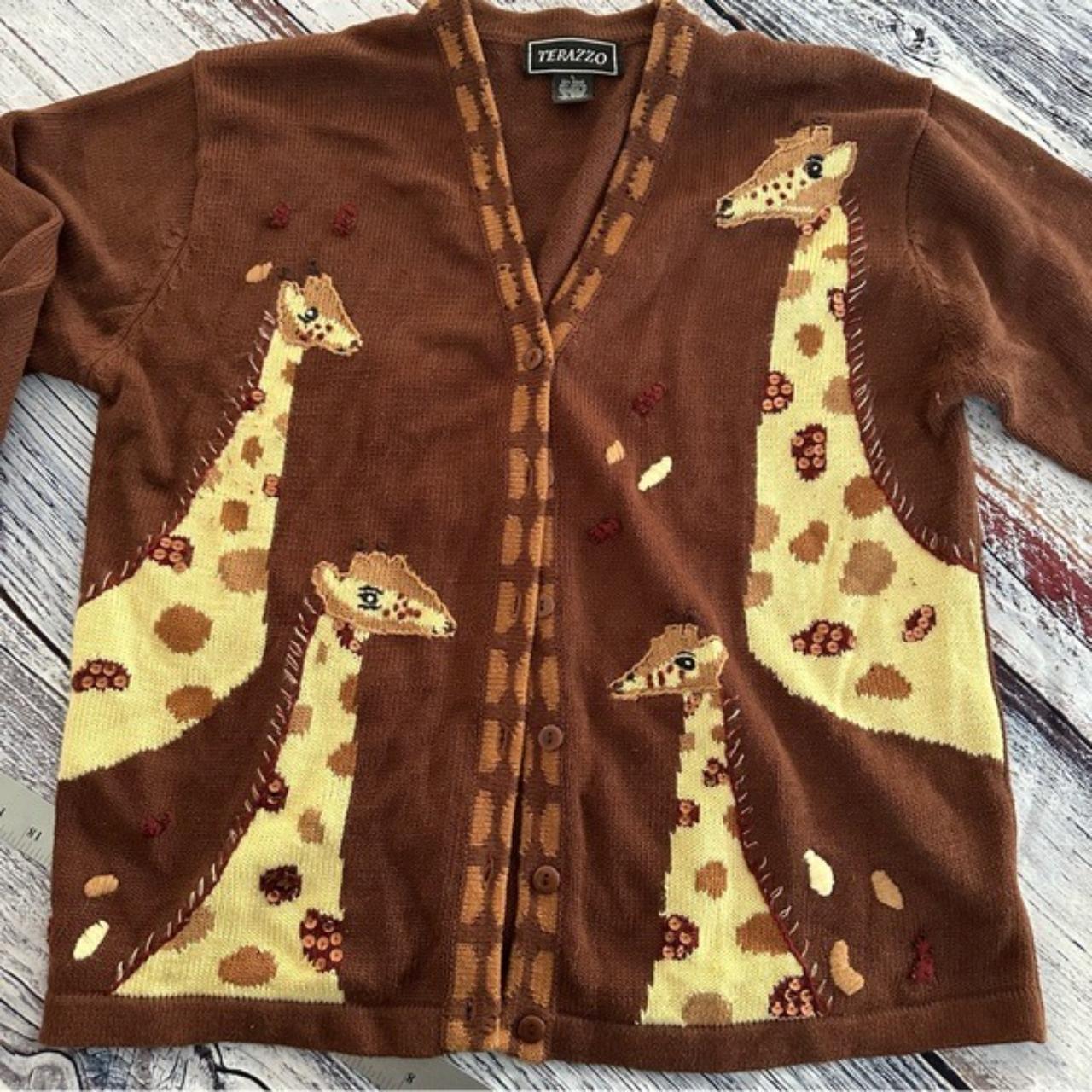Vintage Terazzo Giraffe Cardigan Fun and quirky... Depop