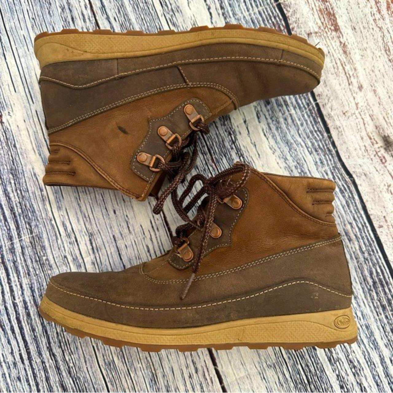 Chaco Brown Leather Waterproof Ankle Boots Good... - Depop