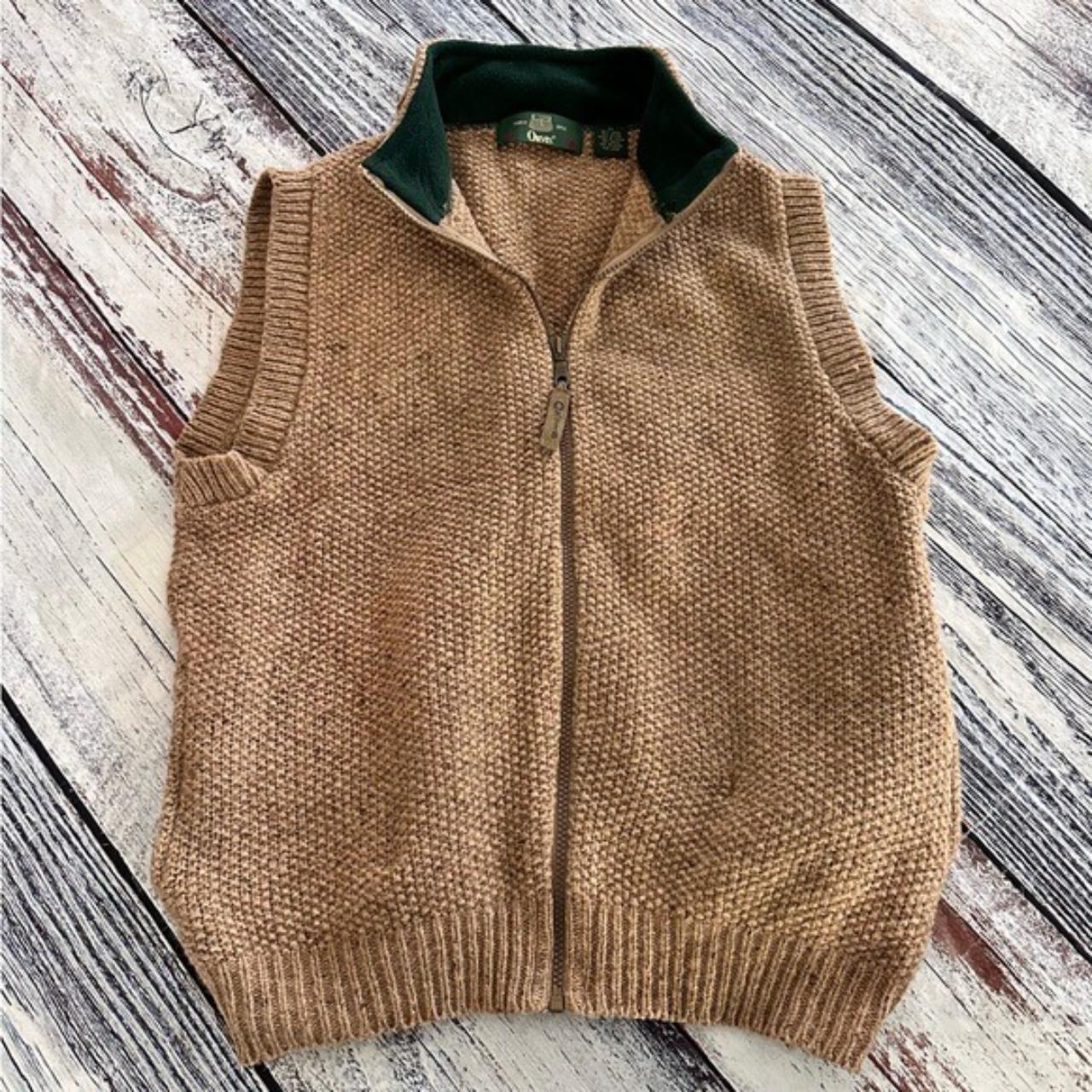Vintage Orvis Wool Blend Zip Up Vest Beige tan Size... Depop