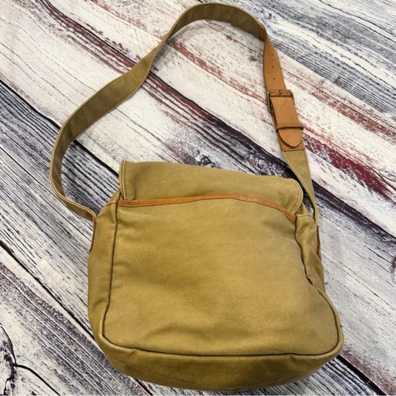 Vintage L.L. Bean Canvas and Leather Messenger Bag Depop