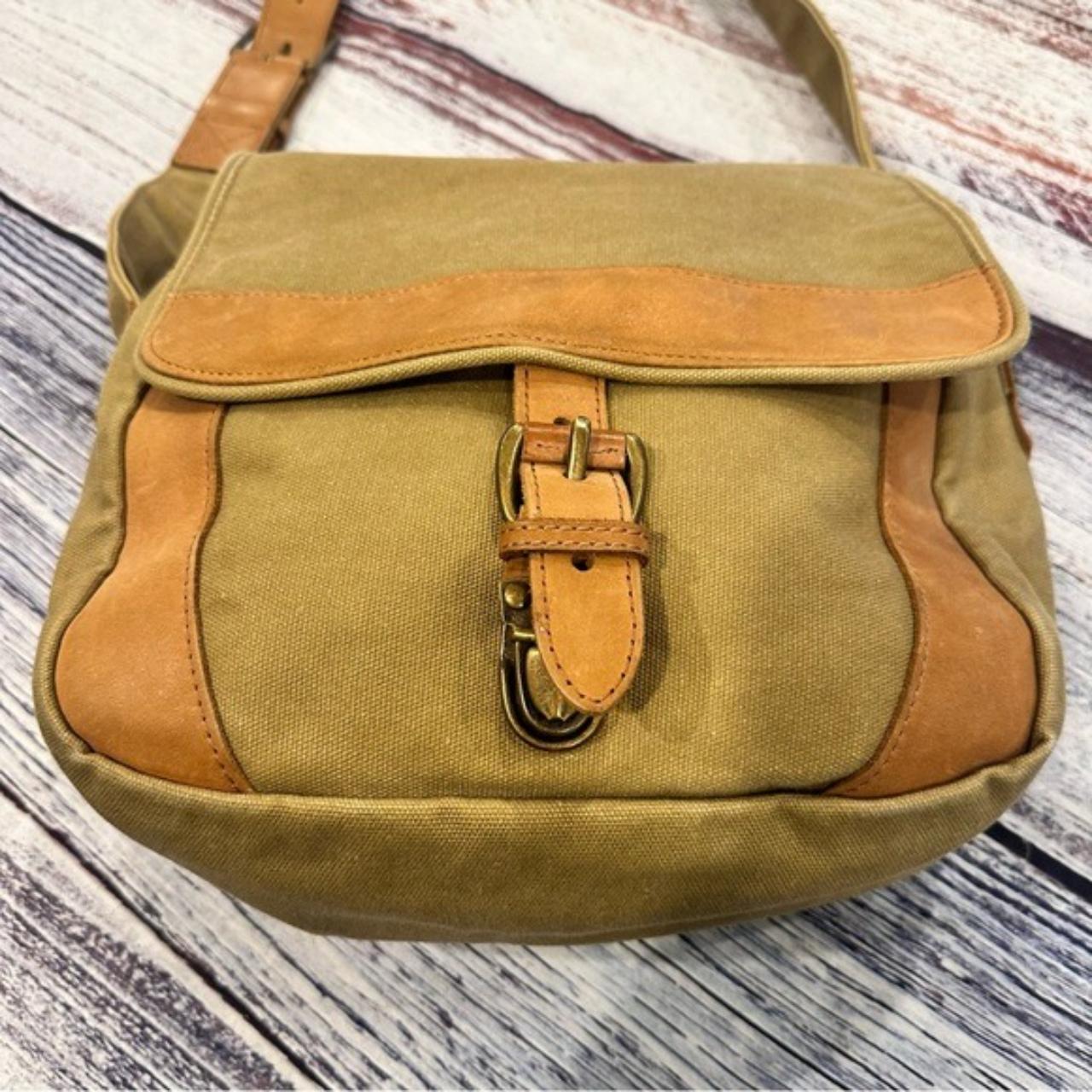 Vintage L.L. Bean Canvas and Leather Messenger Bag Depop