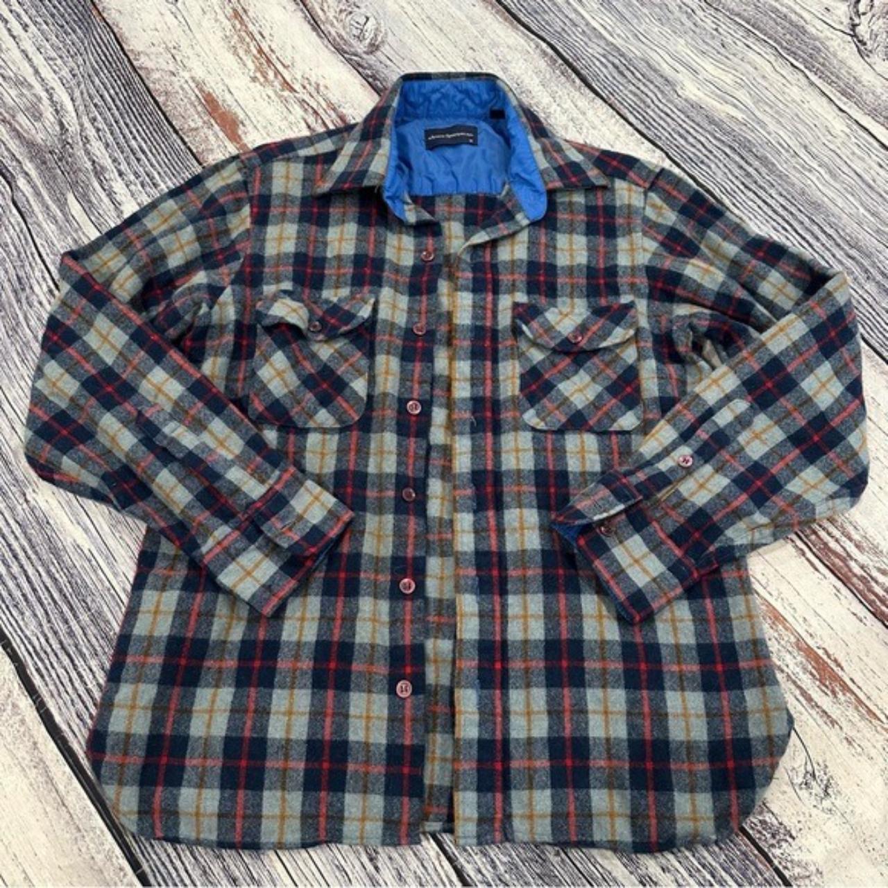 Vintage Arrow Sportswear Plaid Wool “Shacket” Shirt... - Depop