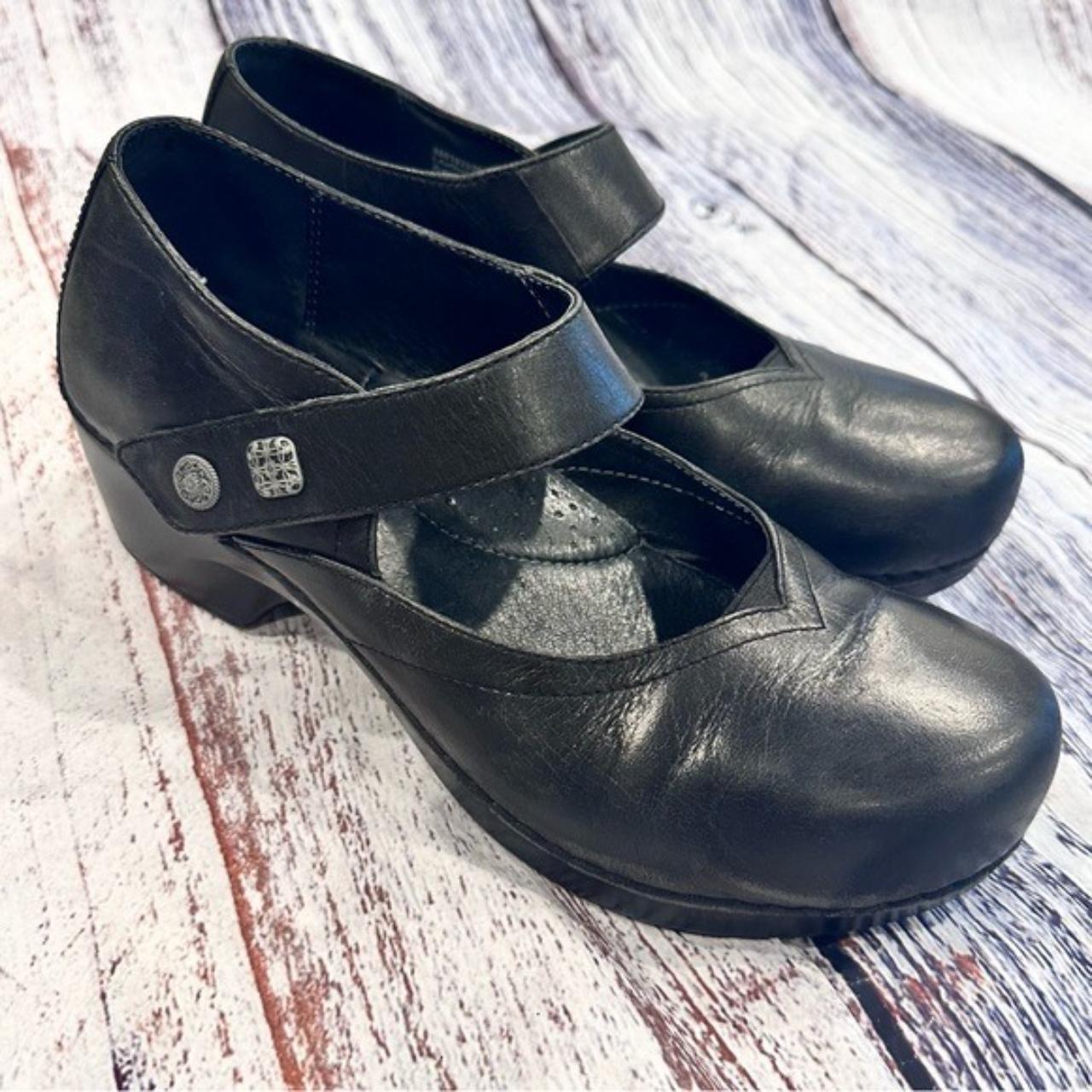 Vintage Dansko Mary Jane Black Leather Clogs Good... - Depop