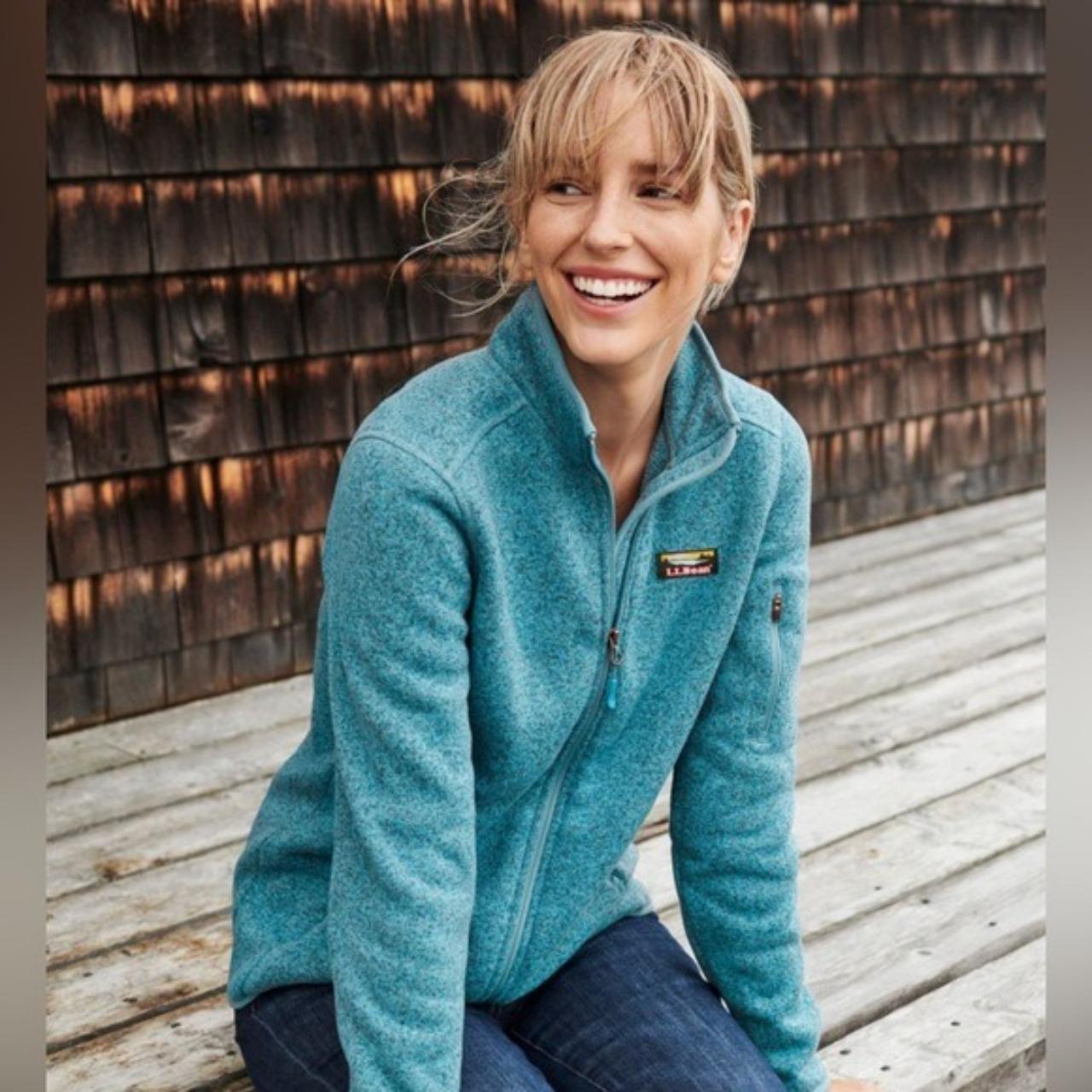 L.L. Bean Sweater Fleece Full Zip Jacket in... Depop