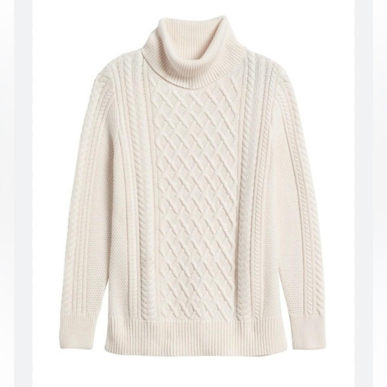 Banana Republic Cable Knit Turtleneck Tunic Sweater Depop