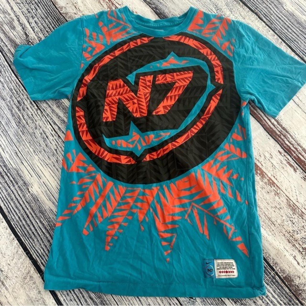 Vintage Nike N7 Single Stitch Teal And Orange. Depop