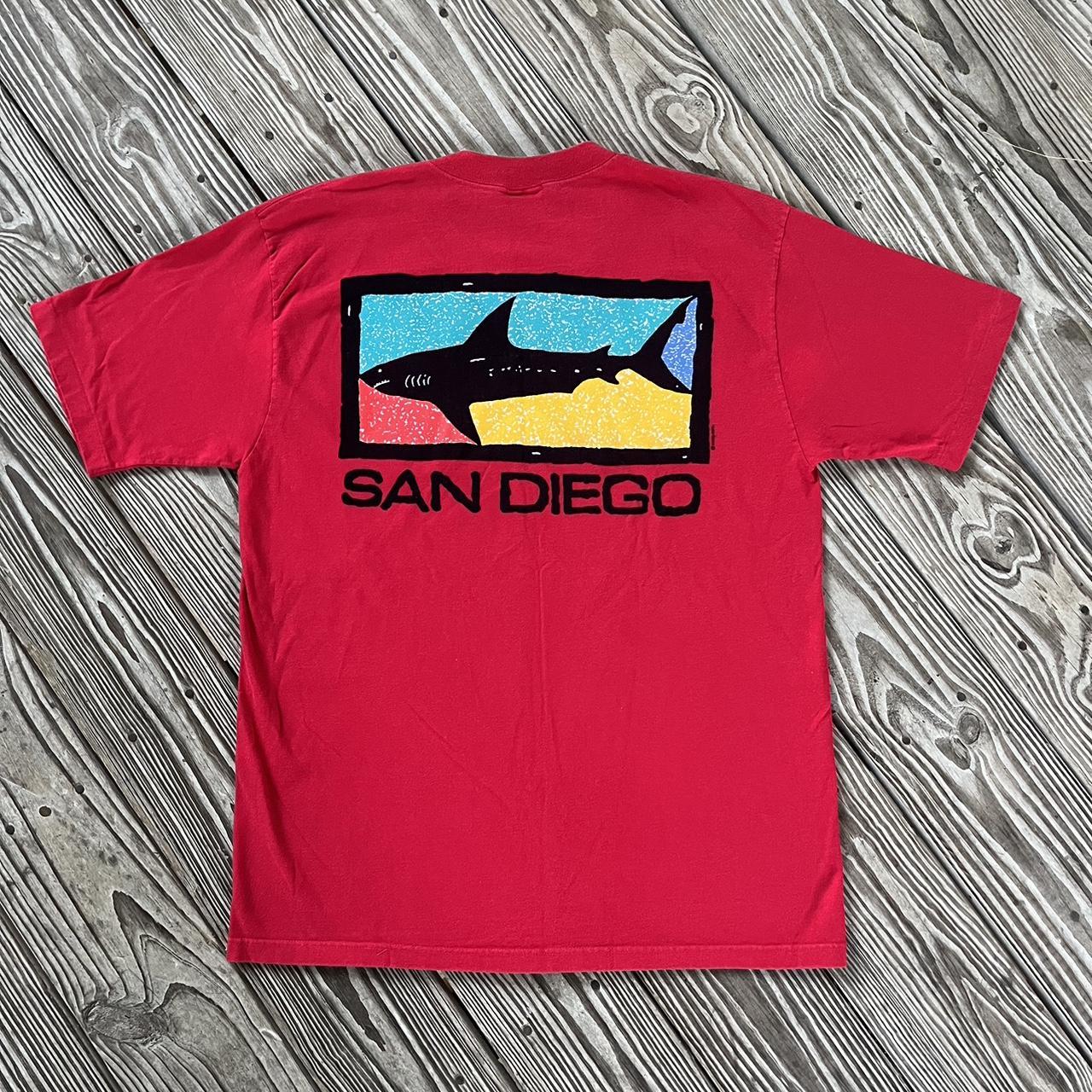 90s crazy shirt shark San Diego single stitch...