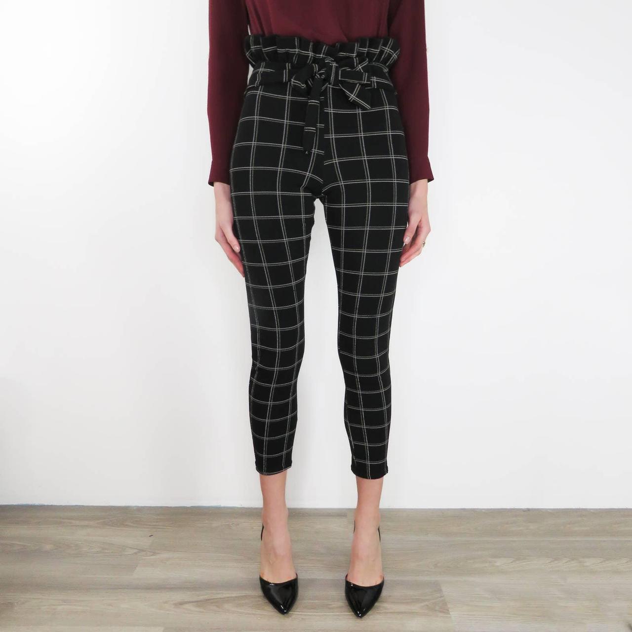 Plaid paperbag hot sale pants