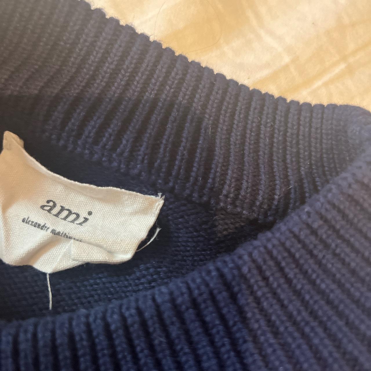 Ami Paris Navy jumper. Worn a few times. Fits oversized - Depop