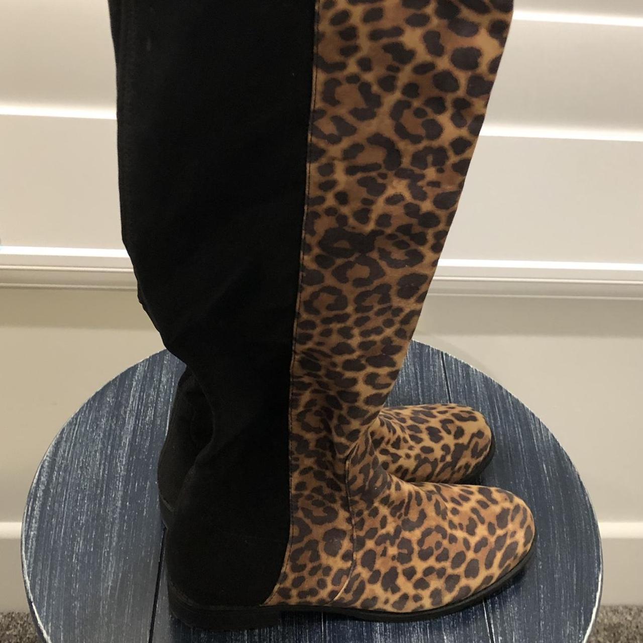 Unisa leopard print boots. The front is leopard Depop