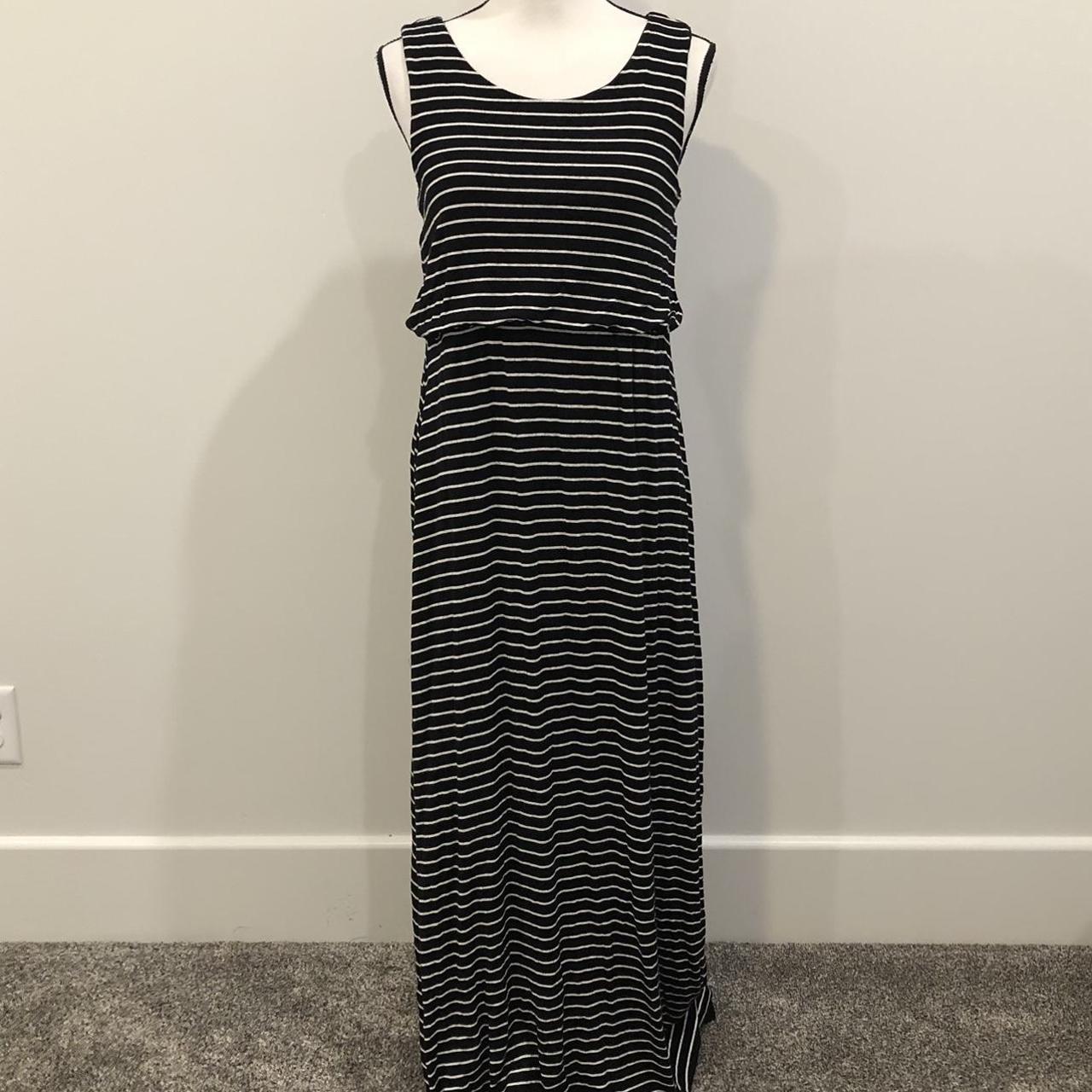 Apt. 9 striped maxi dress. Black and white Depop