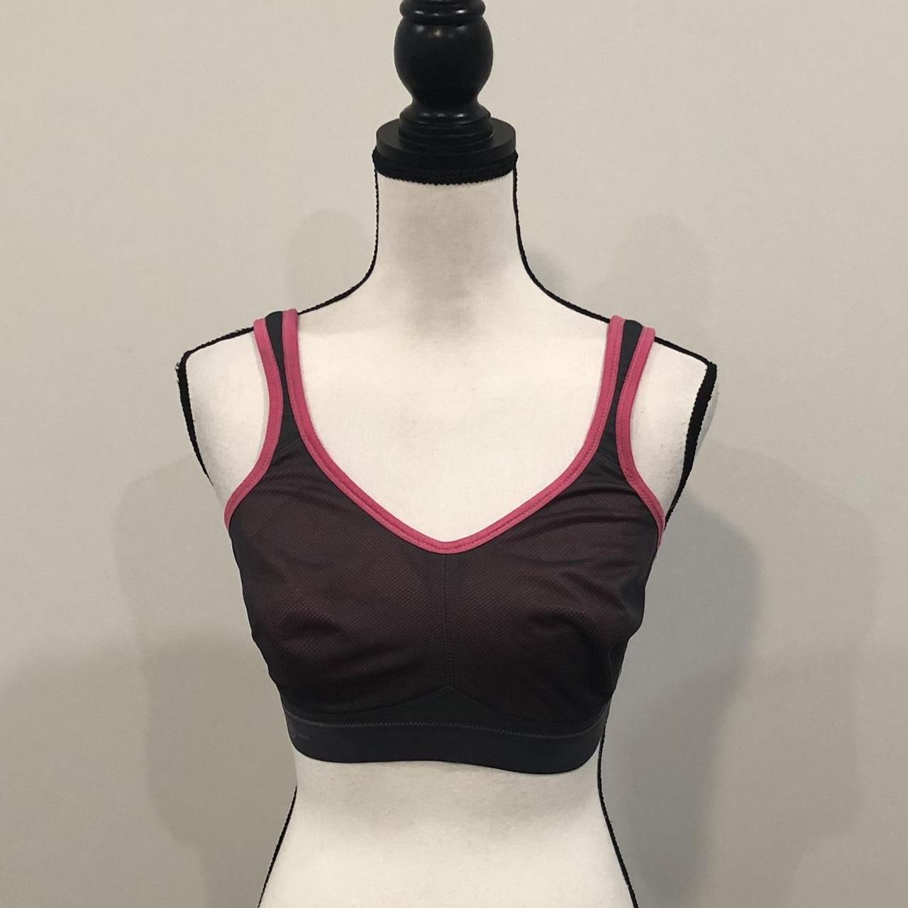 Anita Active Sports Bra. Pink And Grey. 4 Hook Back... - Depop