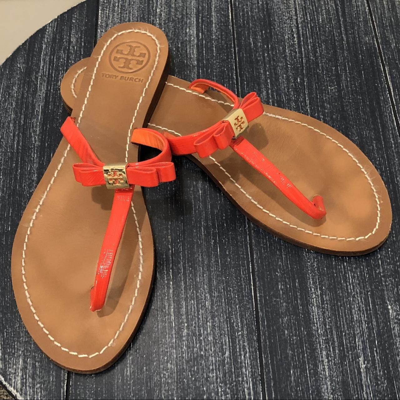 Red orange discount tory burch sandals