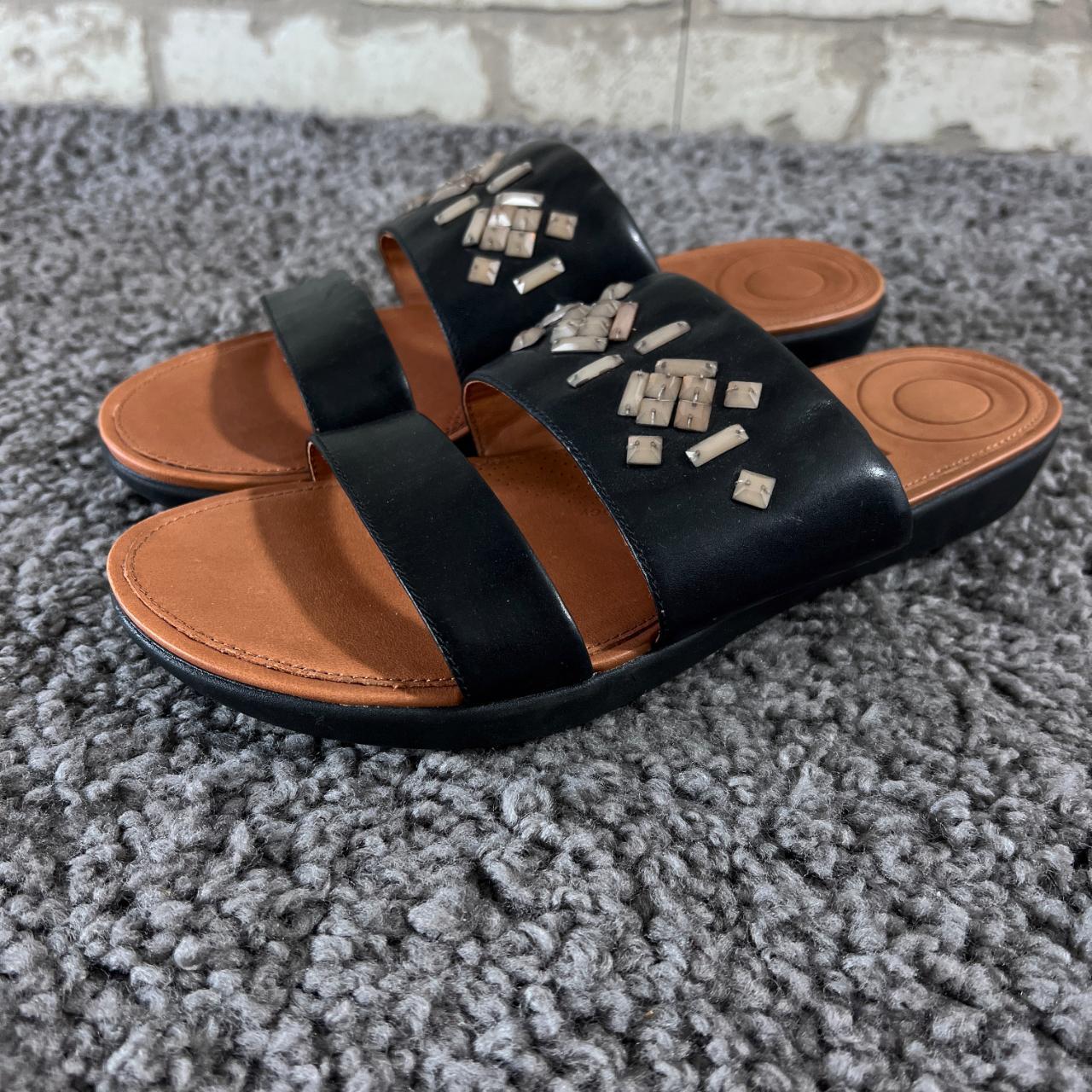 FitFlop Delta Leather Sandals Womens 9 Jewel Depop